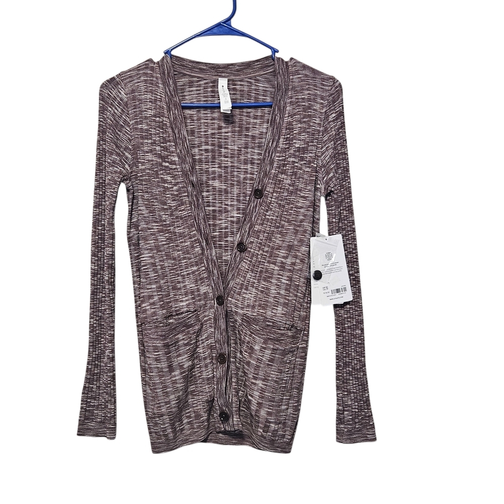 NWT Athleta Revolve Marled Women's Brown Cardigan Sweater Size XS